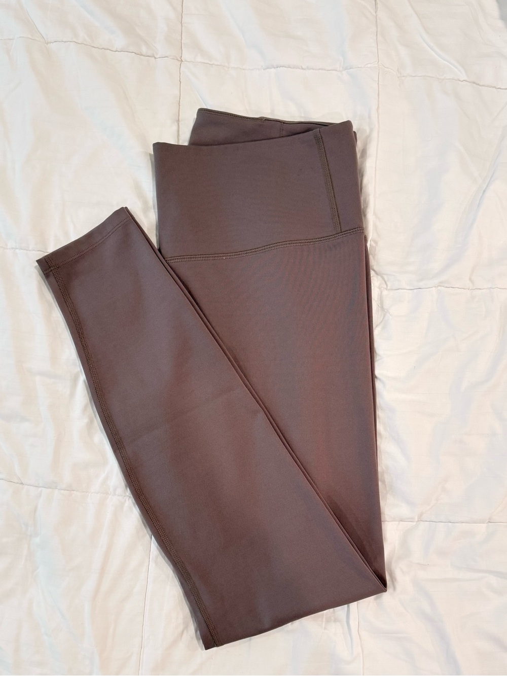 High-Waist Sateen Brown Leggings